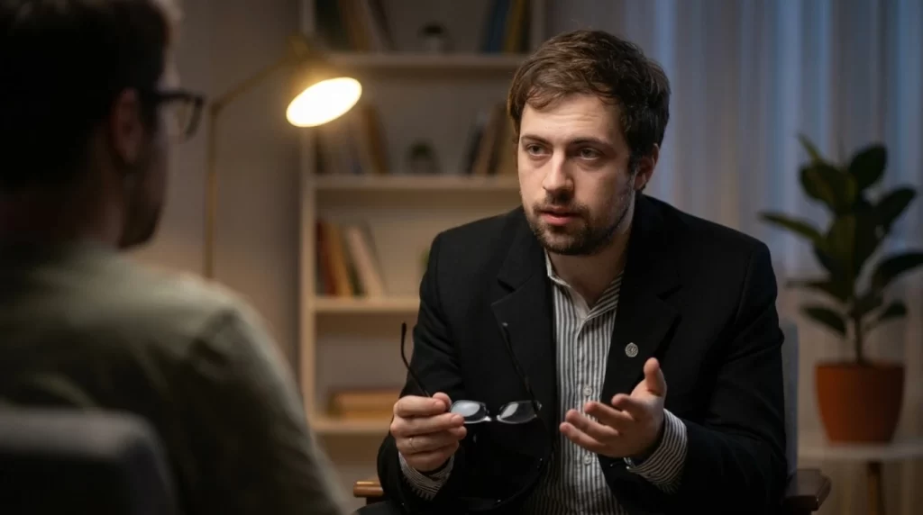 therapist talking to man with ed